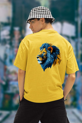 Arfila Printed Men Round Neck Yellow T-Shirt