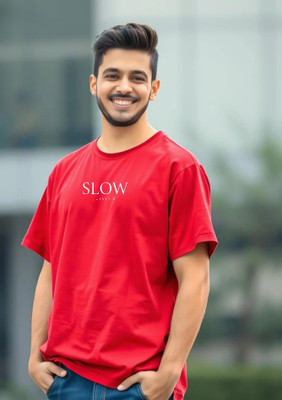 UrGear Printed Men Round Neck Red T-Shirt