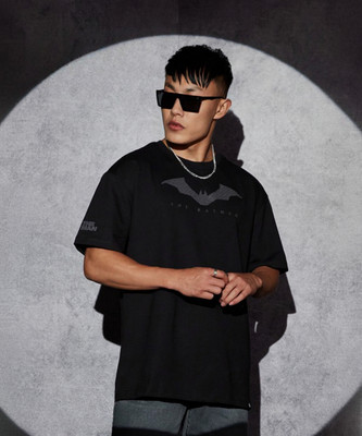 The Souled Store Graphic Print Men Round Neck Black T-Shirt