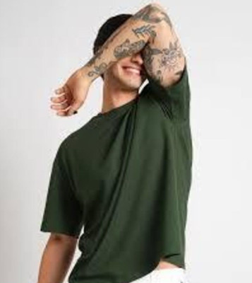 retnik Solid Men Round Neck Reversible Green T-Shirt