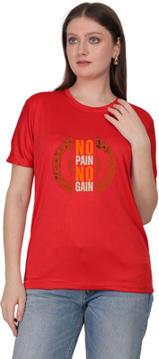 Joyfulmoments Graphic Print Women Round Neck Red T-Shirt