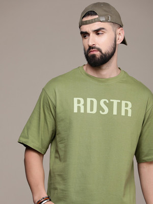 Roadster Typography Men Round Neck Green T-Shirt