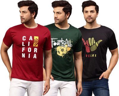 Garmin Printed Men Round Neck Multicolor T-Shirt