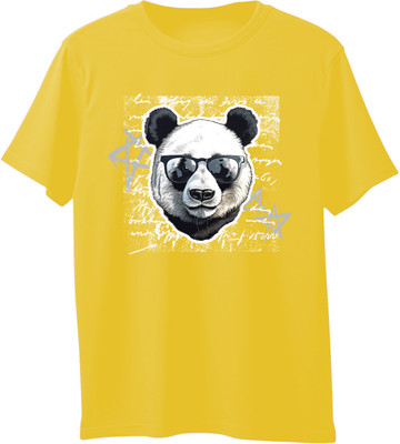 VIRAJ VINTAGE Printed Men Round Neck Yellow T-Shirt