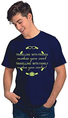 Feel Good Dorex Printed Men Round Neck Blue T-Shirt