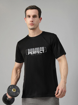 HRX by Hrithik Roshan Printed Men Round Neck Black T-Shirt