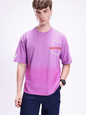 Kook N Keech Printed Men Round Neck Purple T-Shirt