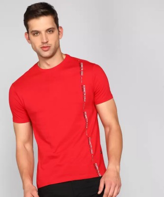 Kenneth Cole Typography Men Round Neck Red T-Shirt