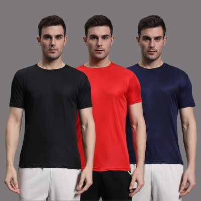 InkTees Solid Men Round Neck Multicolor T-Shirt