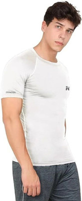 NINQ Solid Men Round Neck White T-Shirt