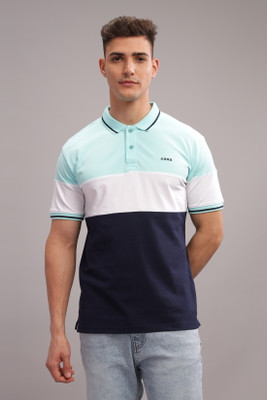 ADRO Colorblock Men Polo Neck Multicolor T-Shirt