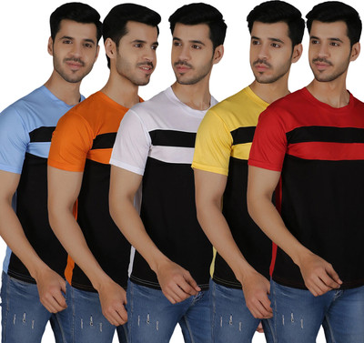 PICKURTEE Solid Men Round Neck Multicolor T-Shirt
