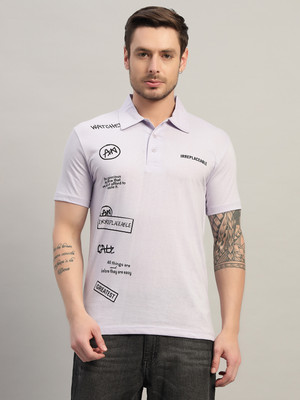 SCUBA Printed Men Polo Neck Purple T-Shirt