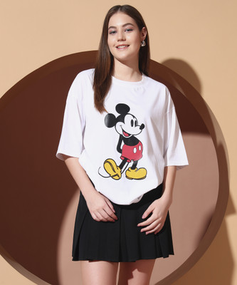DreamBe Printed Women Round Neck White T-Shirt