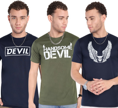 Go Devil Printed Men Round Neck Multicolor T-Shirt