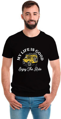 SmarTee Street Printed Men Round Neck Black T-Shirt