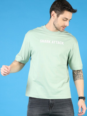 V-MART Printed Men Round Neck Green T-Shirt