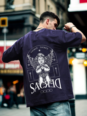Manly Tees Printed Men Round Neck Dark Blue T-Shirt
