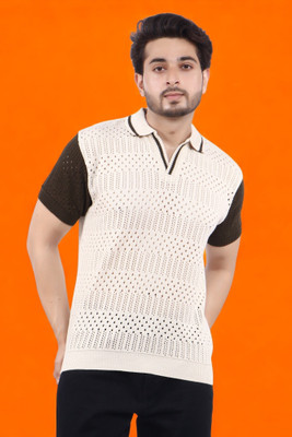 LWALS Self Design Men Polo Neck Multicolor T-Shirt