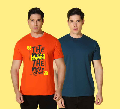 WOOSTRO Typography, Solid Men Round Neck Multicolor T-Shirt