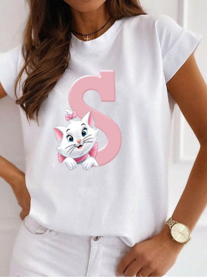 Priya Enterprises Printed Women Round Neck White T-Shirt