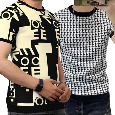 sti Printed Men Round Neck Multicolor T-Shirt