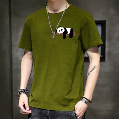 Fashion And Youth Solid Men Round Neck Green T-Shirt