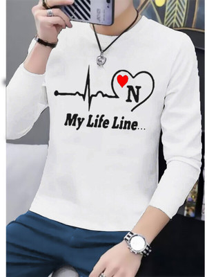 FastColors Printed, Typography Men Round Neck White T-Shirt
