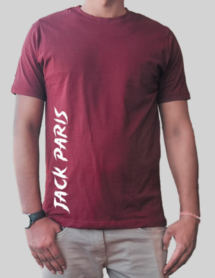 JP Creation Typography Men Round Neck Red T-Shirt