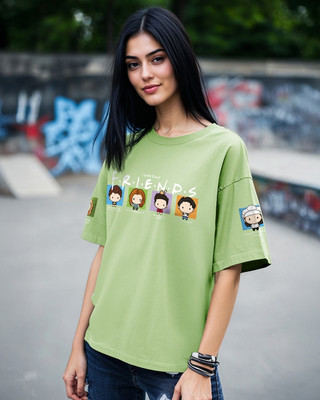 BEWAKOOF Graphic Print Women Round Neck Green T-Shirt