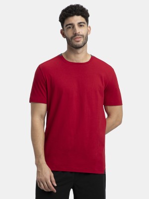 JOCKEY Solid Men Round Neck Red T-Shirt