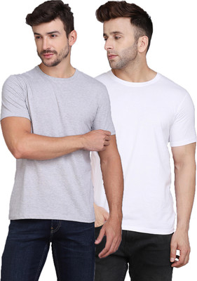 SLOWLORIS Solid Men Round Neck Multicolor T-Shirt