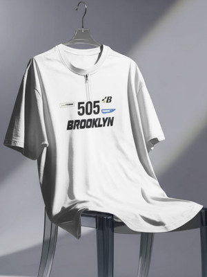Jump Cuts Printed Men Henley Neck White, Black T-Shirt