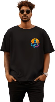 Prabhu Bhakti Printed Men Round Neck Black T-Shirt