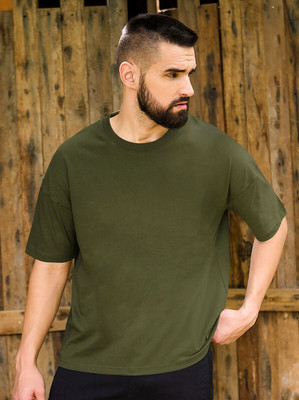 TODAYTREND Self Design Men Round Neck Green T-Shirt