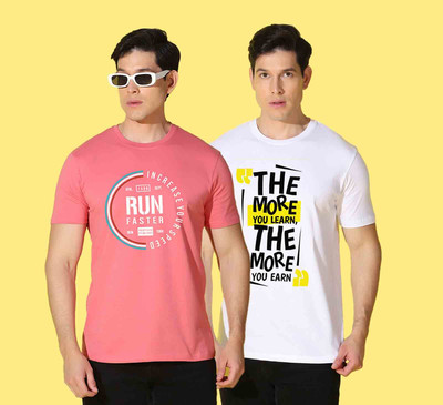 WOOSTRO Printed, Solid Men Polo Neck Multicolor T-Shirt