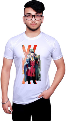 KRYONIX Graphic Print, Typography Men Round Neck White T-Shirt