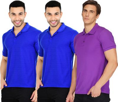 KEOTI Solid Men Polo Neck Multicolor T-Shirt