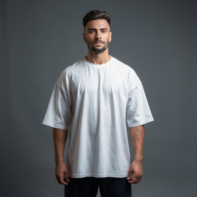 Ashkart Printed Men Round Neck White T-Shirt