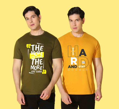 WOOSTRO Typography Men Round Neck Multicolor T-Shirt
