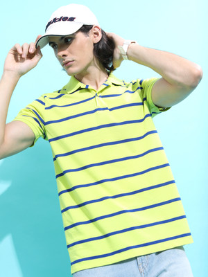 HIGHLANDER Striped Men Polo Neck Multicolor T-Shirt