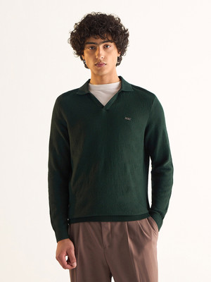 THE BEAR HOUSE Solid Men Polo Neck Blue T-Shirt