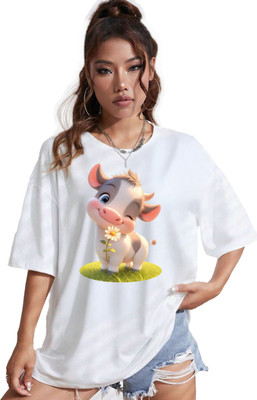 Absolute Defense Printed, Graphic Print Women Round Neck White T-Shirt