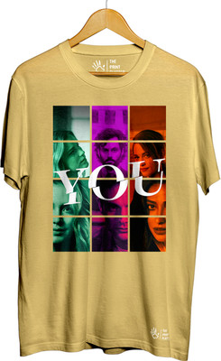 THE PRINT PLATTER Printed Men Round Neck Yellow T-Shirt