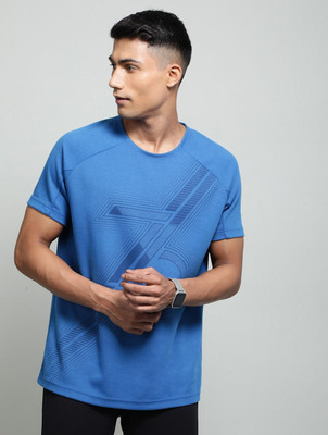 JOCKEY Solid Men Round Neck Blue T-Shirt