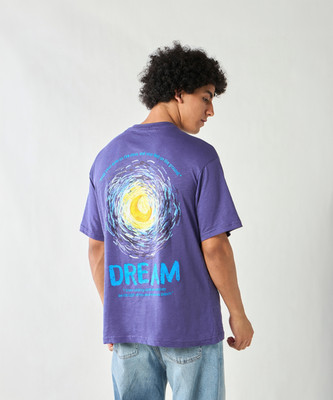 BEWAKOOF Graphic Print Men Round Neck Blue T-Shirt