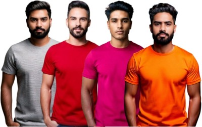 ARV Solid Men Round Neck Multicolor T-Shirt