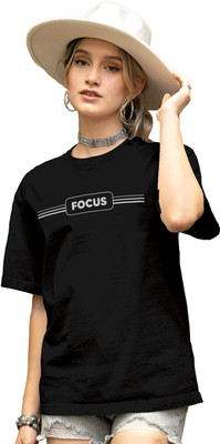 Fighterhero Printed Women Round Neck Black T-Shirt