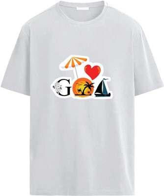 Teertha Printed Couple Round Neck White T-Shirt