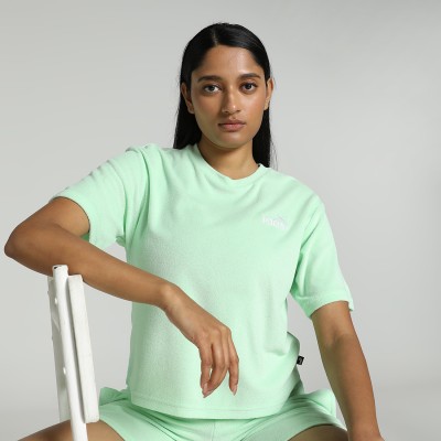 PUMA Solid Women Crew Neck Green T-Shirt